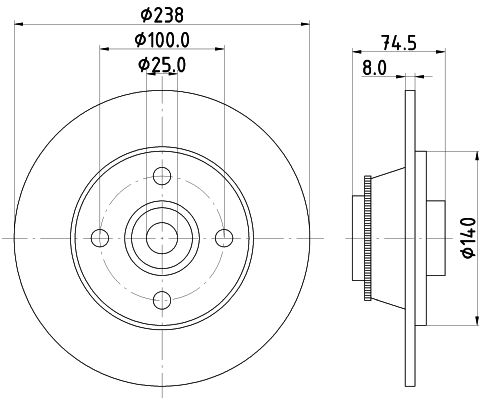 HELLA PAGID Тормозной диск 8DD 355 113-441